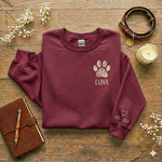 Personalized Dog Memorial Sweatshirt – Paw Print Name & Years