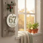 Grandma’s 67 Blooms Ceramic Ornament – Personalized Year Floral 67 Christmas Keepsake