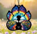 Memorial Paw Print Suncatcher Ornament