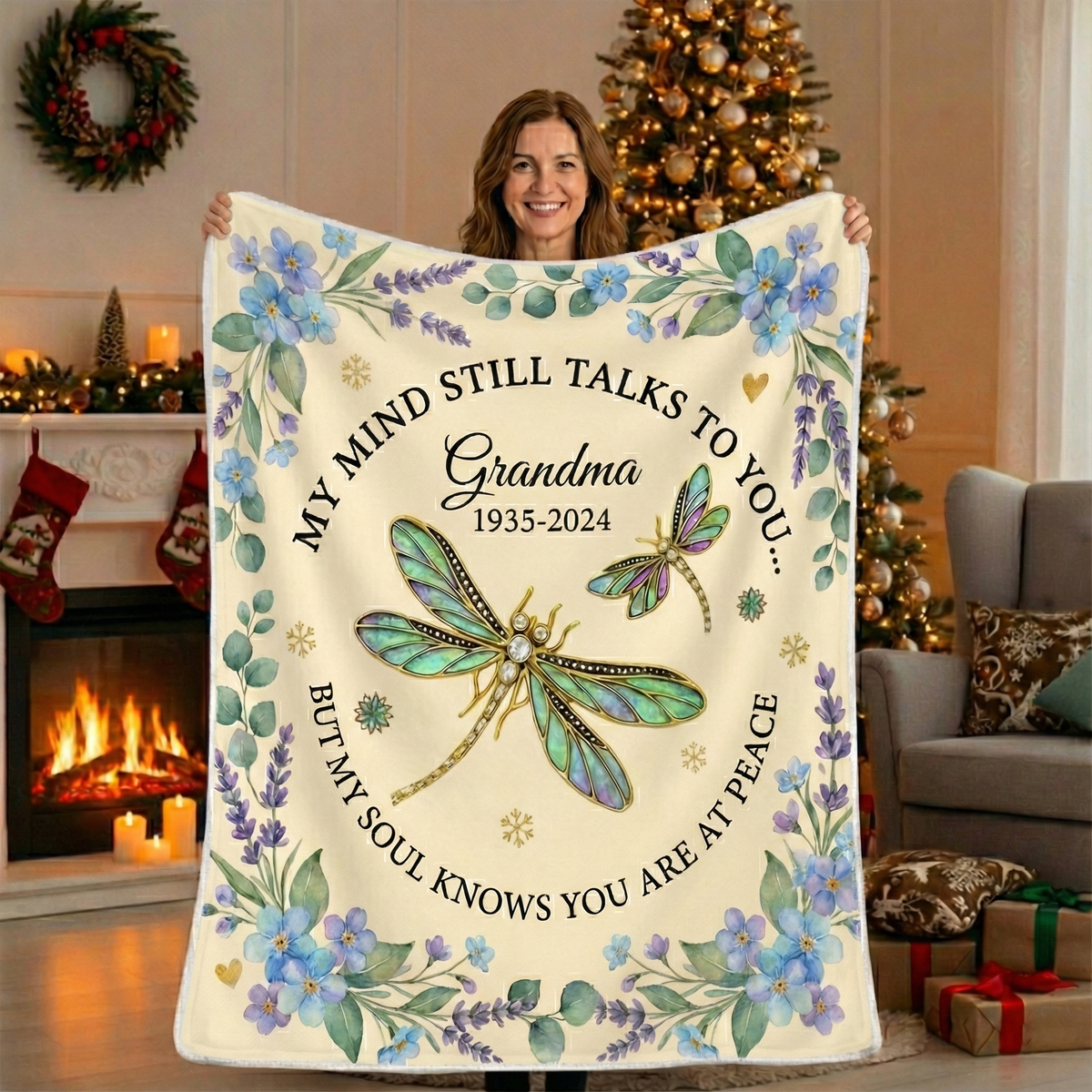 Personalized Grandma Memorial Blanket – Custom Name & Years