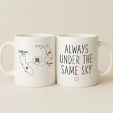 Personalized Names with Always Under The Same Sky Long Distance Couple QR Mug