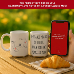 Personalized Long Distance Couple QR Mug
