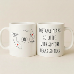 Personalized Long Distance Couple QR Mug
