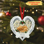 Personalized Pet Loss Angel Wings Ornament | Custom Photo Dog Memorial Keepsake