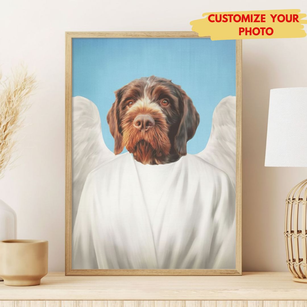 Custom Dog Loss Sympathy Gift - Traditional Angel Pet Portrait Wall Art