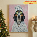 Funny Pet Memorial Art - Custom Dog Relaxing Spa Portrait Keepsake Gift