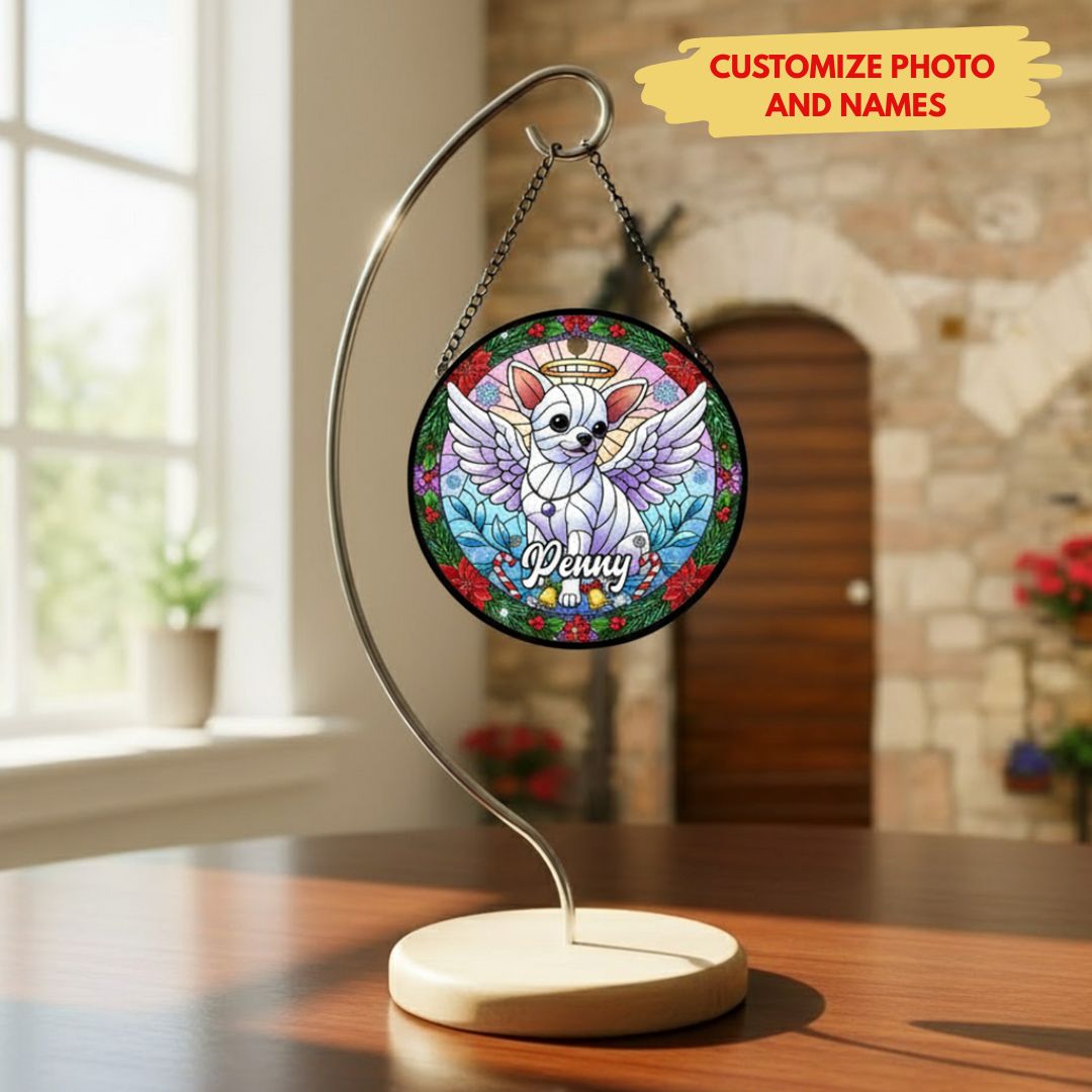 Personalized Pet Angel Suncatcher & Ornament