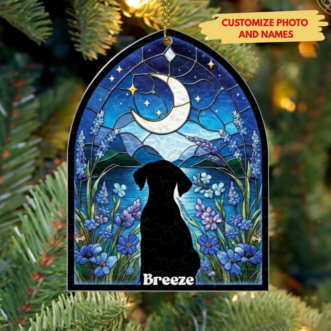 Memorial Moonlit Garden Ornament for Pet Lovers – Acrylic Plexiglass Suncatcher Tribute