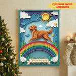 "Until We Meet Again" Rainbow Bridge Dog Canvas - Personalized 3D Paper Cut Keepsake