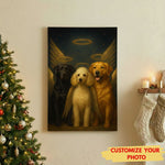 Dog Loss Sympathy Gift - Custom Pet Trio Angel Portrait Remembrance Keepsake