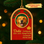Memorial Leaf Frame Ornament for Pet Lovers – Custom Photo Wooden Tribute