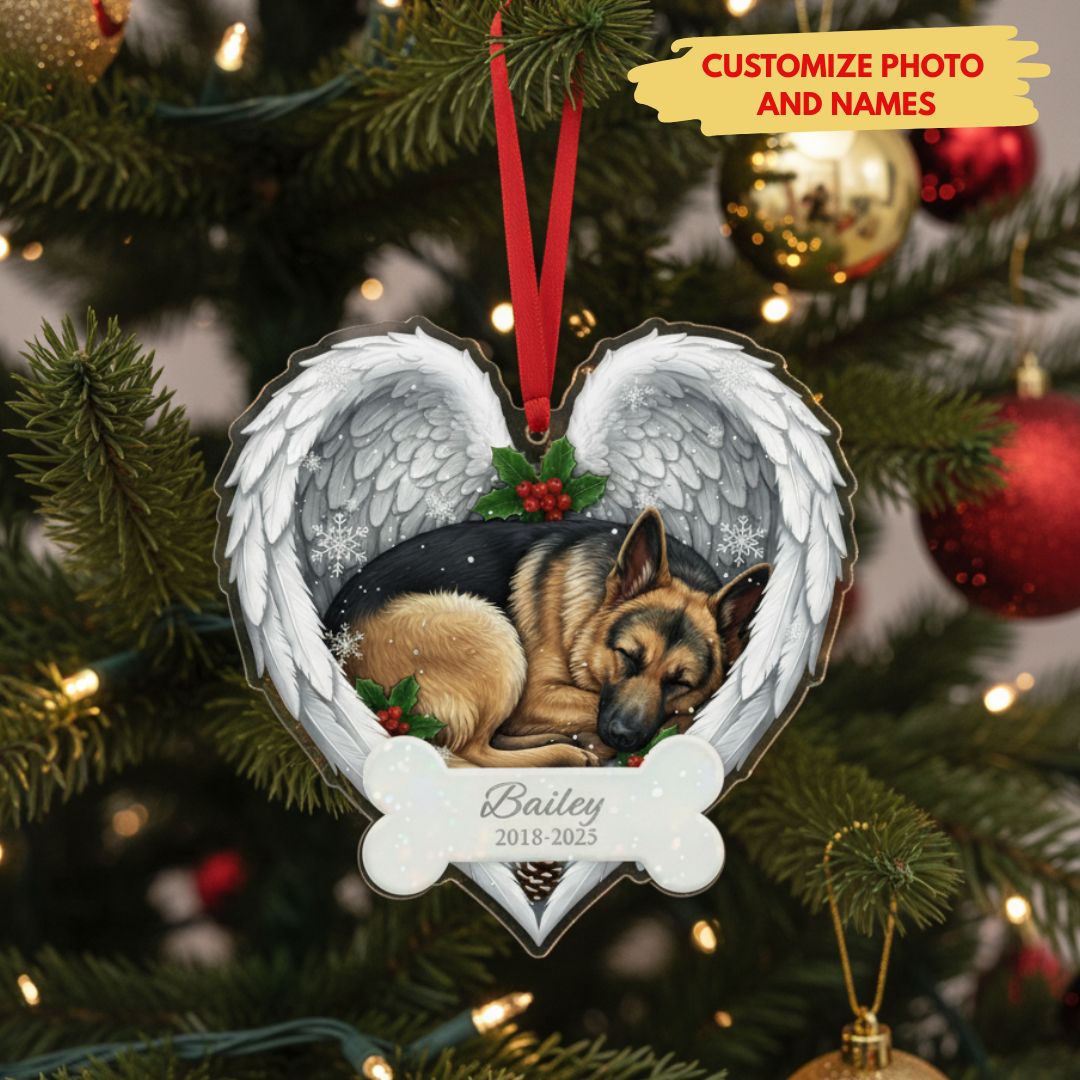 Sleeping Pet Angel Ornament for Dog Owners | Personalized Sympathy Gift for Pet Loss