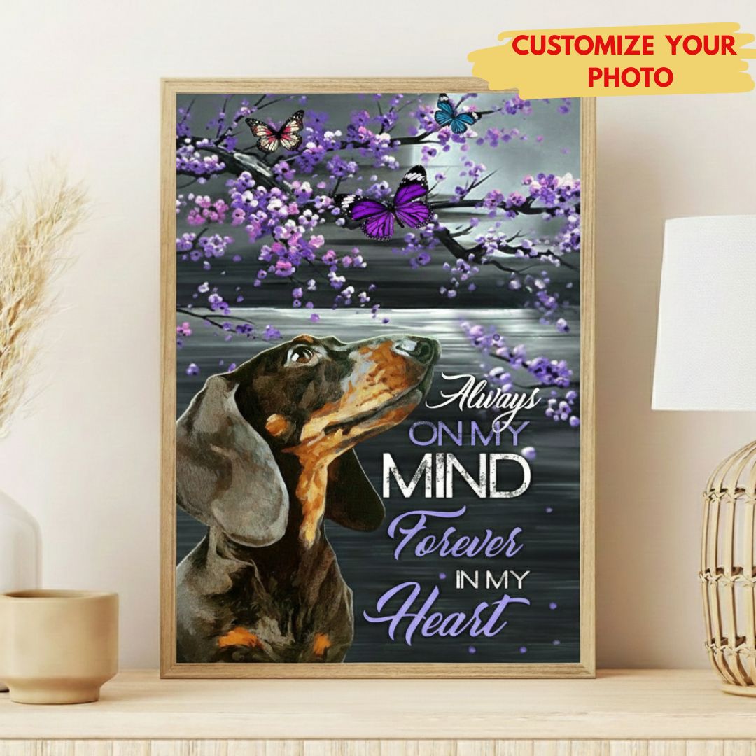 Always On My Mind Forever In My Heart Pet Memorial Canvas