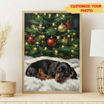 Custom Pet Portrait Christmas Canvas Art | Personalized Dog Oil Painting Style for Christmas Gift