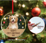Personalized Photo Dog's First Christmas Ornament