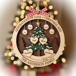 Personalized Generations of Love Christmas 3 Layered Wooden Ornament