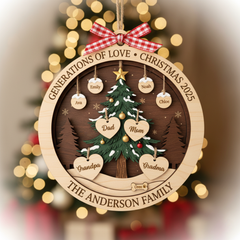 Personalized Generations of Love Christmas Ornament