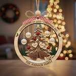 Personalized Family Christmas Tree 2 Layered Mix Piece Ornament