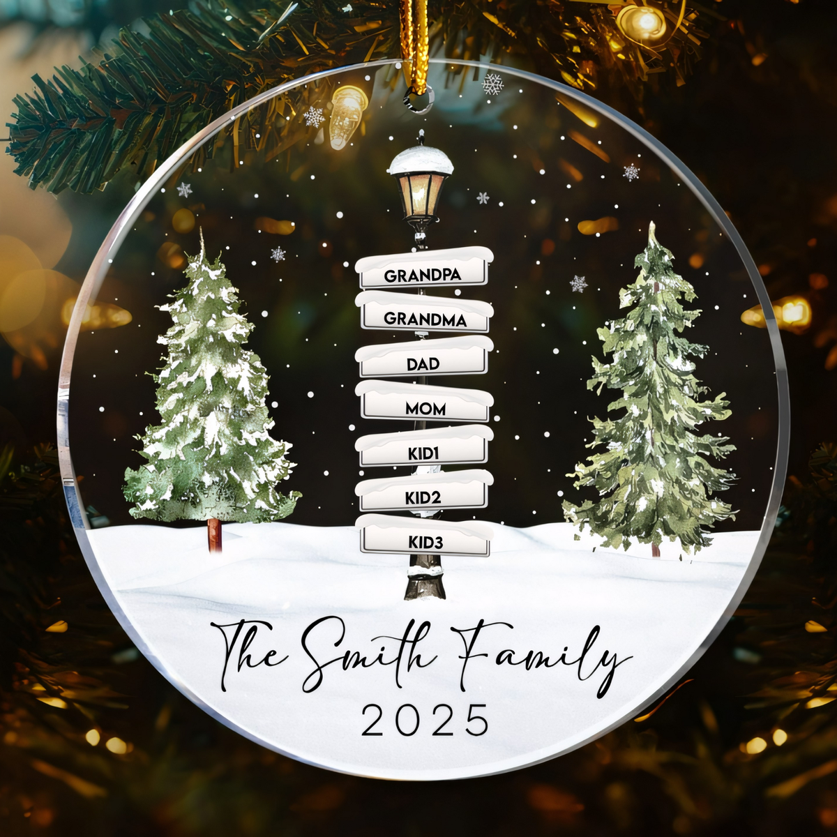 Family Signpost Personalized Acrylic Ornament