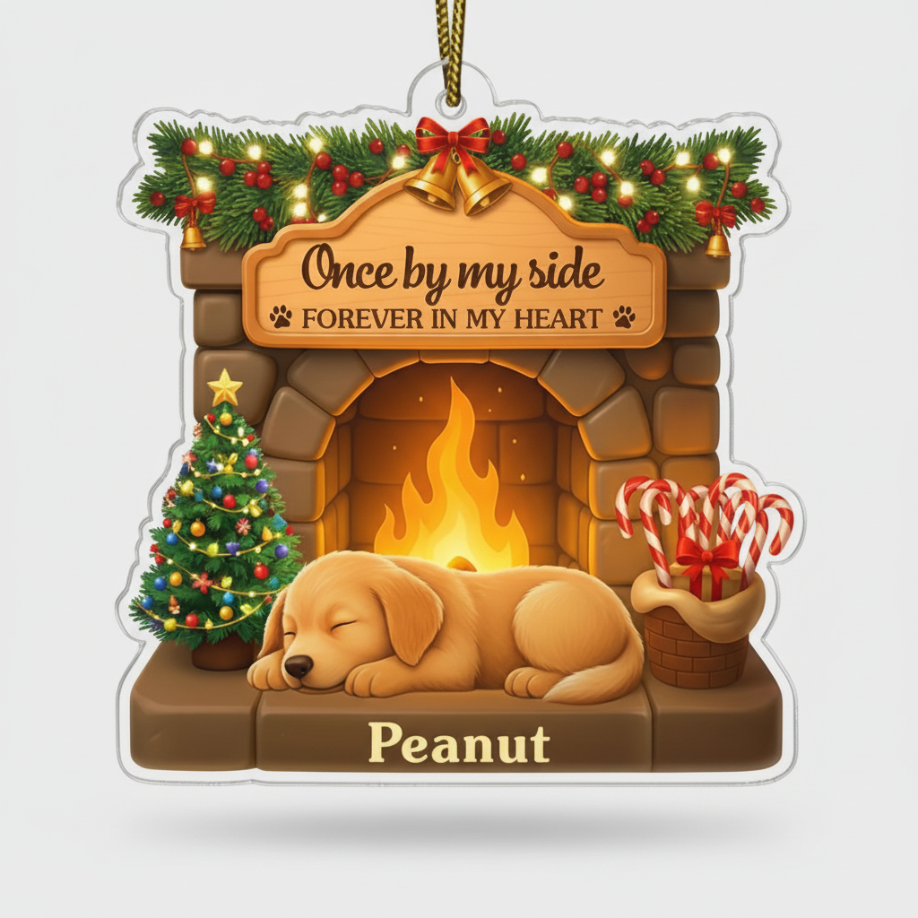 Memorial Fireplace Ornament for Pet Lovers – Custom Name Acrylic Keepsake