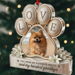 Memorial Love Paw Ornament for Pet Lovers – Custom Photo Acrylic Keepsake