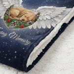 "In Loving Memory" Angel Wings Dog Memorial Blanket - Starry Night Keepsake