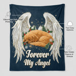 "Forever My Angel" Personalized Pet Memorial Blanket - Giant Angel Wings Throw