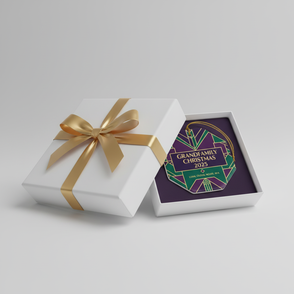 Art Deco Grandfamily Personalized Ornament