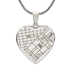 Engraved Heart Map Necklace