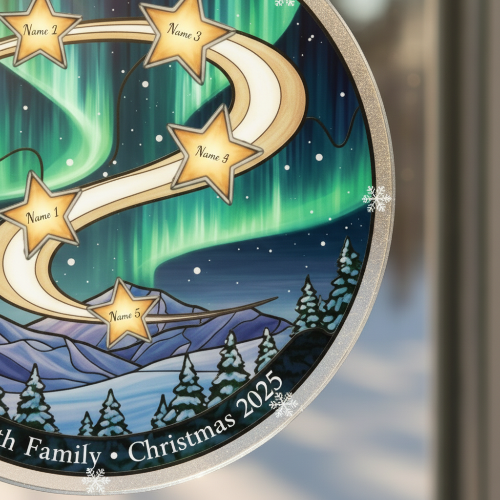 Aurora Lights Personalized Family Acrylic Ornament