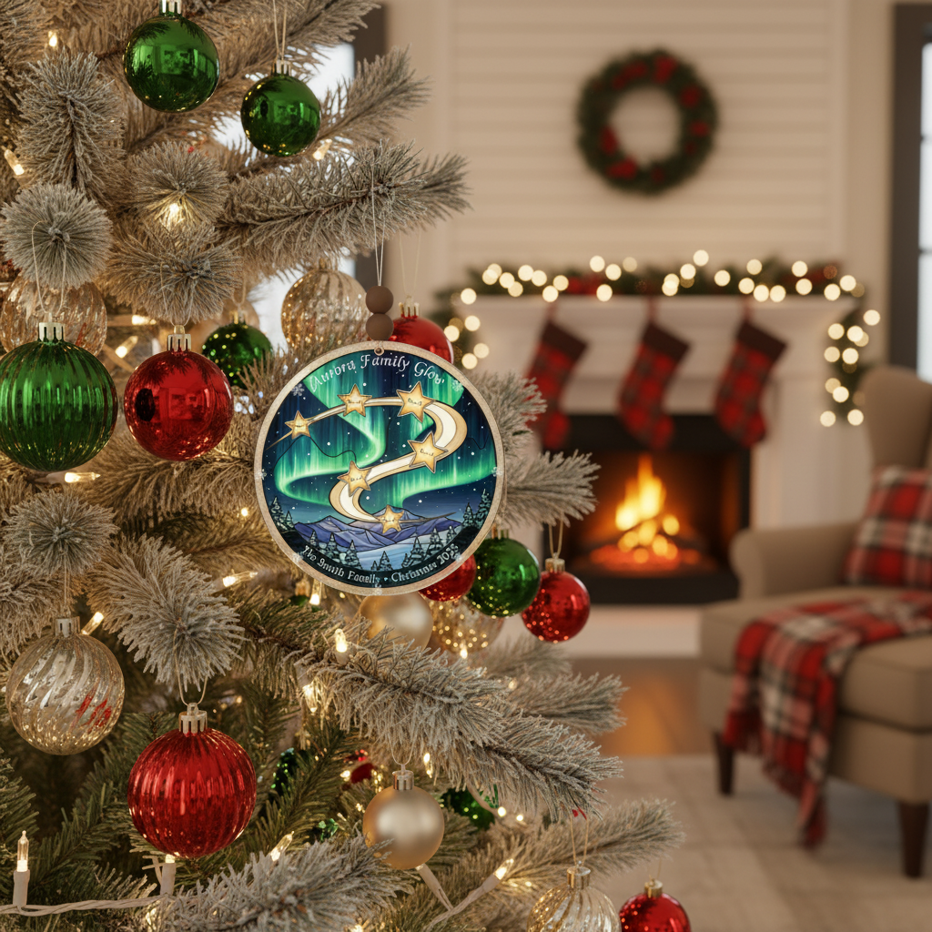 Aurora Lights Personalized Family Acrylic Ornament