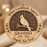 Cardinal Memorial Wooden Ornament for Grandma – Memorial Gift