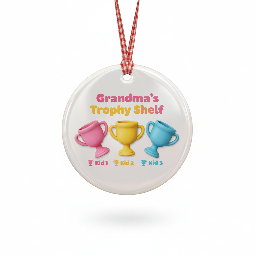 Trophy Shelf Personalized Ceramic Ornament for Grandma