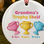 Trophy Shelf Personalized Ceramic Ornament for Grandma