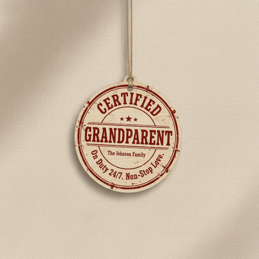 Certified Grandparent Personalized Wooden Ornament