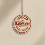 Certified Grandparent Personalized Wooden Ornament