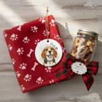 Christmas Watercolor Pet Portrait Ceramic Ornament