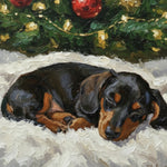 Custom Pet Portrait Christmas Canvas Art | Personalized Dog Oil Painting Style for Christmas Gift