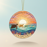 Sea Turtle Family Personalized Acrylic Ornament for Family
