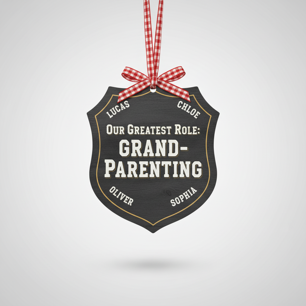 Grandparent Role Personalized Wooden Ornament