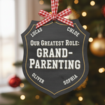 Grandparent Role Personalized Wooden Ornament
