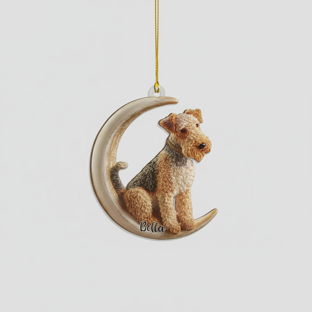 Dog Loss Sympathy Gift Ornament - Pet On The Moon Christmas Tree Decor