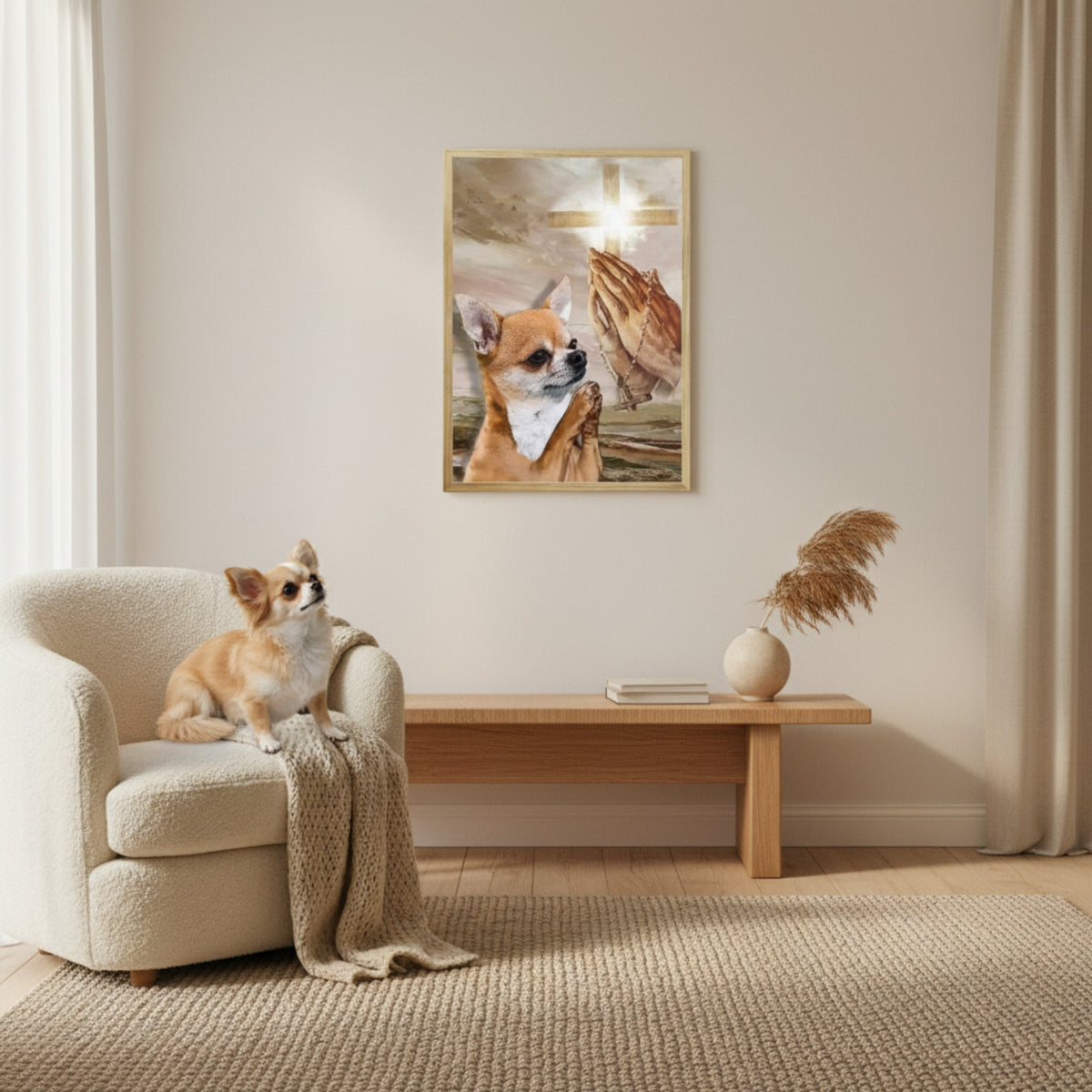 Dog Praying for Me Canvas Art | Custom Christian Dog Lover Gift