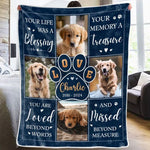 Loved Beyond Words Dog Remembrance Blanket - Custom Photo & Quote Fleece/Sherpa