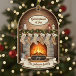 Family Fireplace Personalized Acrylic Ornament