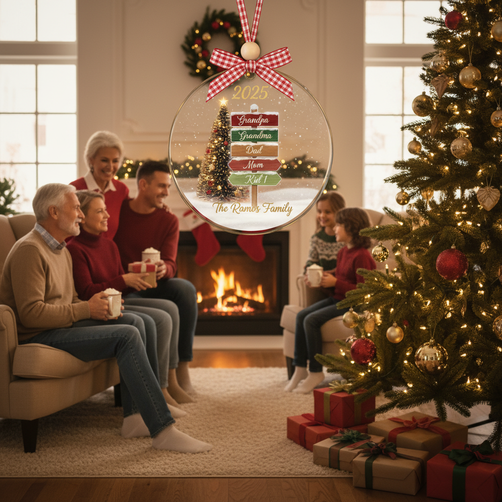 Family Signpost Personalized Acrylic Ornament