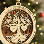 Personalized Family Tree Christmas 3 Layered Wooden Ornament