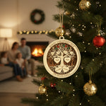 Personalized Family Tree Christmas 3 Layered Wooden Ornament