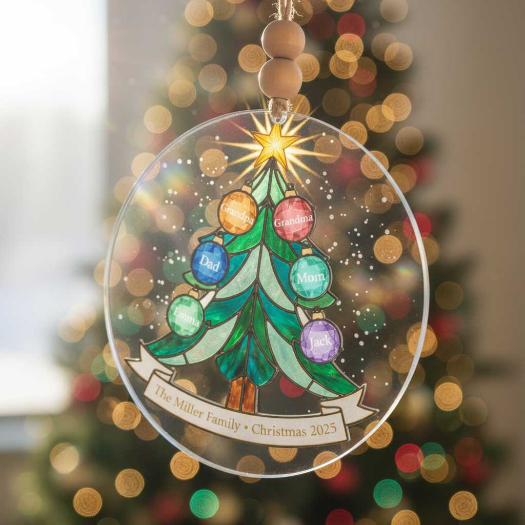 Family Tree Christmas Personalized Acrylic Ornament