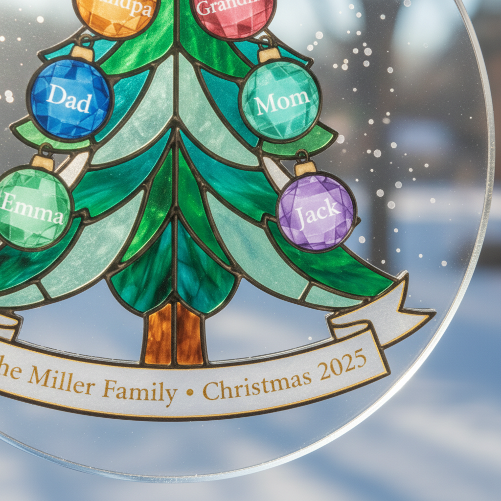 Family Tree Christmas Personalized Acrylic Ornament